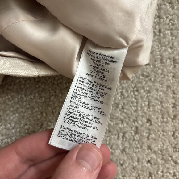 J.Crew Contrast Lady Jacket Textured Linen Blend Dried Wheat Preppy US 2 NWT - Picture 10 of 10